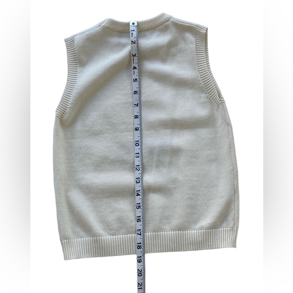 Girl’s Cream Sleeveless Sweater Vest with Flower - Picture 6 of 6